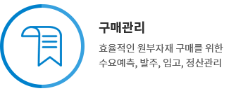 구매관리 - 효율적인 원부자재 구매를 위한 수요예측, 발주, 입고, 정산관리